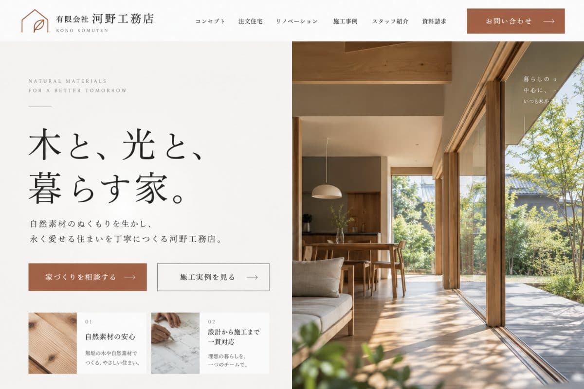有限会社K工務店様 Webサイト
