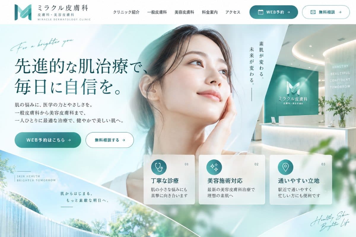 M皮膚科様 Webサイト