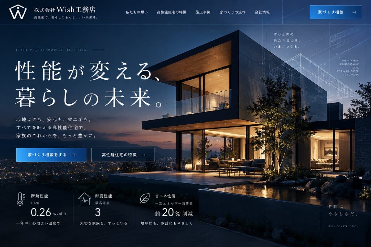 株式会社W工務店様 Webサイト