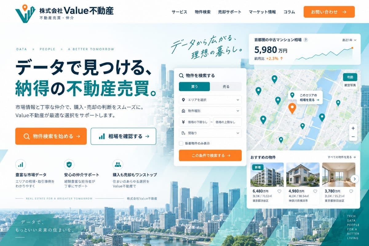 株式会社V不動産様 Webサイト