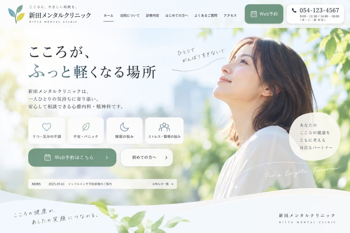 Nメンタルクリニック様 Webサイト