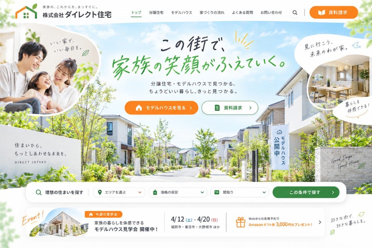 株式会社D住宅様 Webサイト
